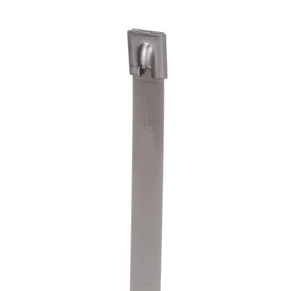 Panduit Cable Tie, 36 in L, 10 in Max Bundle Dia., Silver, 316 Stainless Steel, 900 lb Strength, 50 PK MLT10SH-LP316 - main